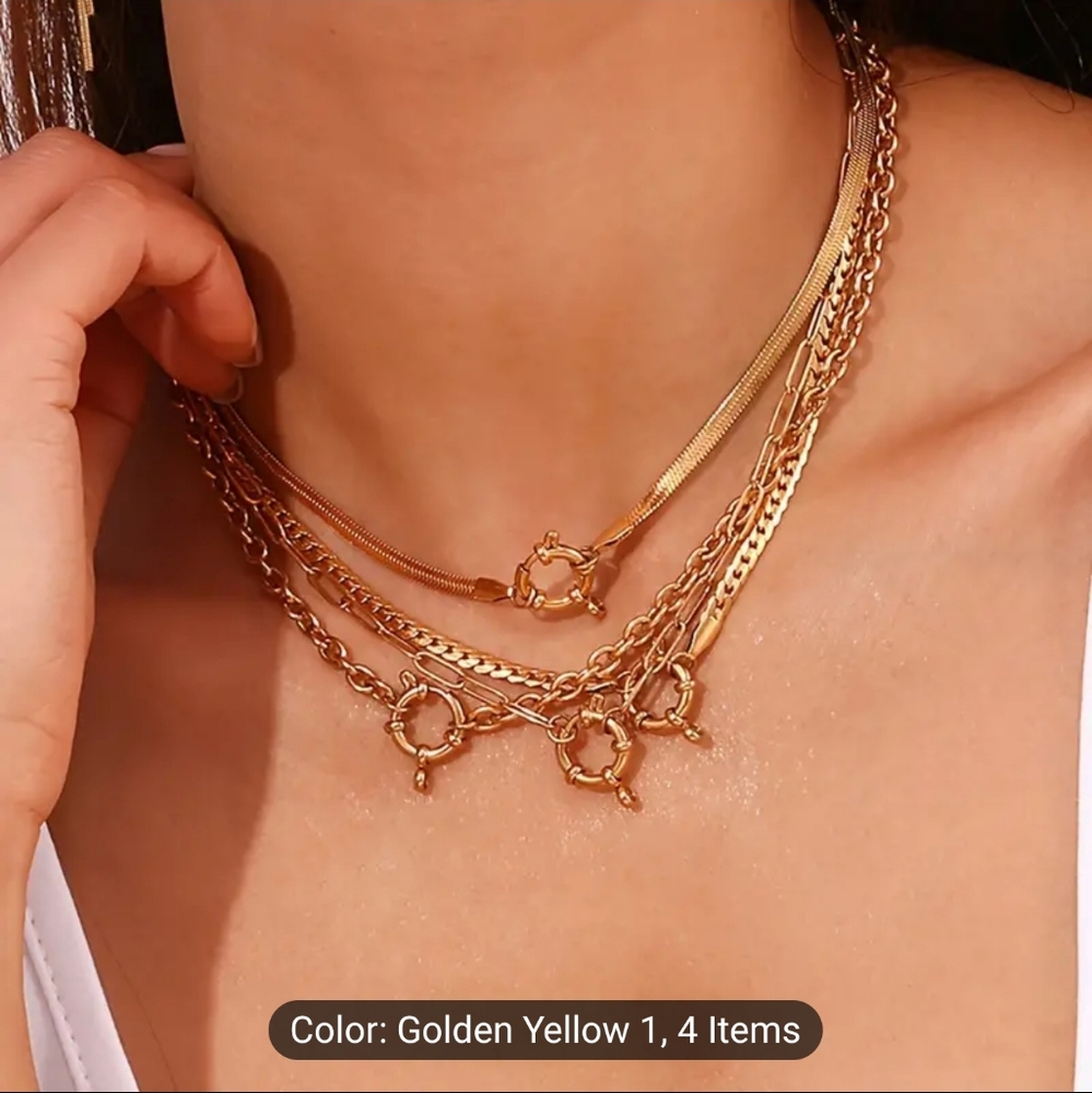 🌟🌟NEW🌟🌟 BEAUTIFUL!! O Link  Anchor Layering Necklace on GOLD Plating